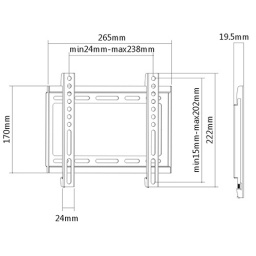 Soporte para TV fijo ultra delgado hasta 42'' NNET